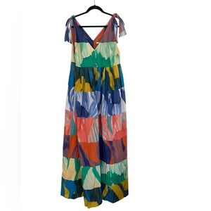 Odeeh Tuckernuck Multicolor Watercolor Maxi Dress NWT 42